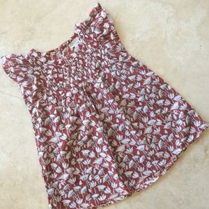 Loft Cotton Baby Doll Top White Rust S